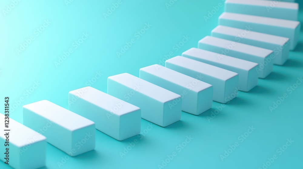Obraz premium Layoff wave, domino effect of job losses, 3D illustration