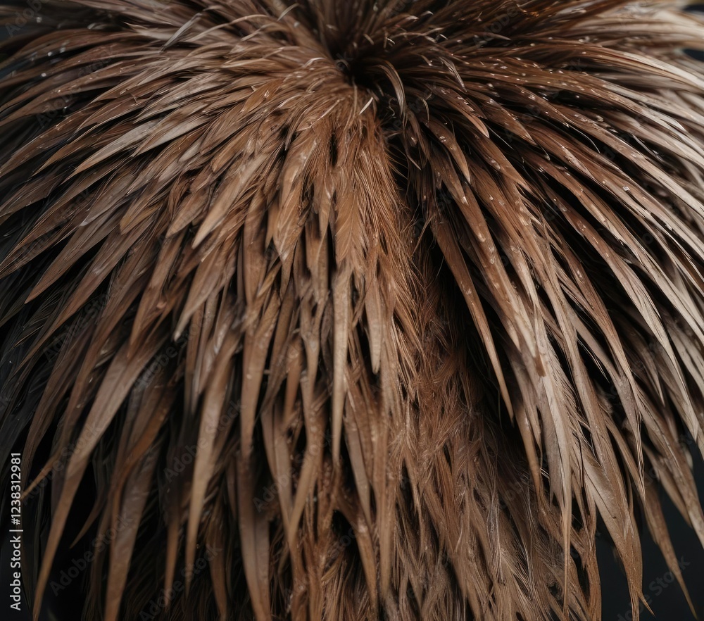 Fototapeta premium Sharp feather details on malayan porcupine rear hide , backside, closeup, fur