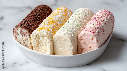 Wallpaper Mural A plate of colorful ice cream bars coated with various toppings. Torontodigital.ca