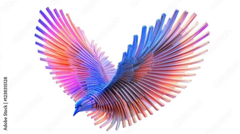 Abstract colorful bird in flight. Abstract colorful bird in flight.