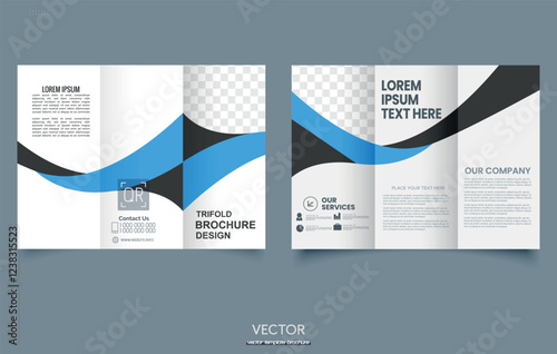 Trifold offer brochure Flyer cover triple mockup presentation of the company's profile