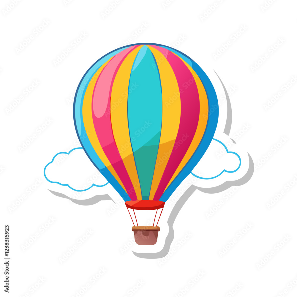 Obraz premium Colorful hot air balloon floating in sky