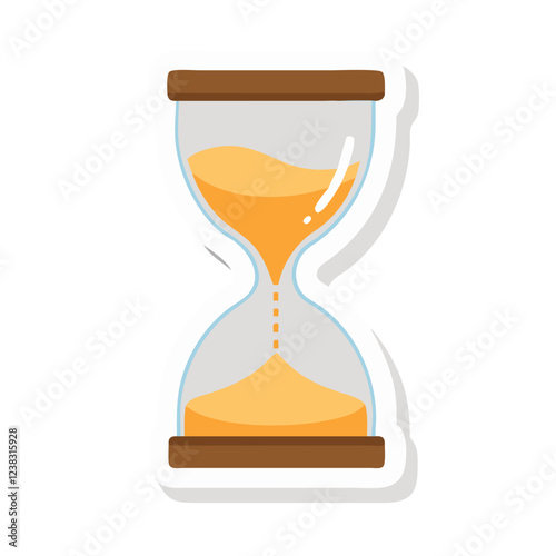 Classic sand hourglass timer sticker