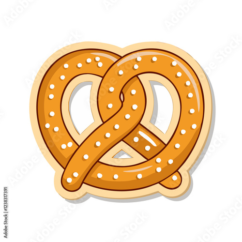 Traditional salted pretzel illustration