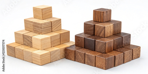 Versatile Collection of Wooden Cubes Isolated for Creative Projects