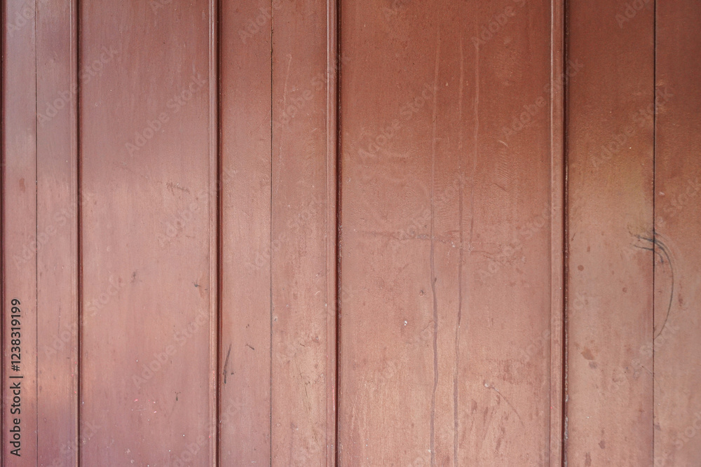 Obraz premium A close up image of a red wood panel texture. Suitable for backgrounds. Red Wooden Panel Texture Background