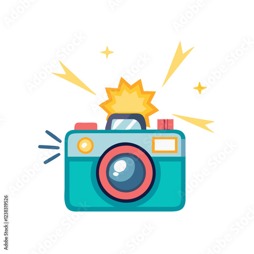 Flashing camera icon sticker