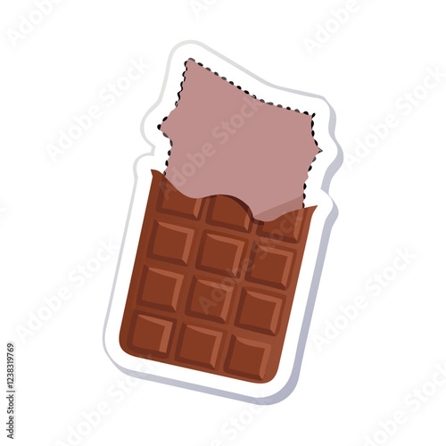 Chocolate bar with bite sticker