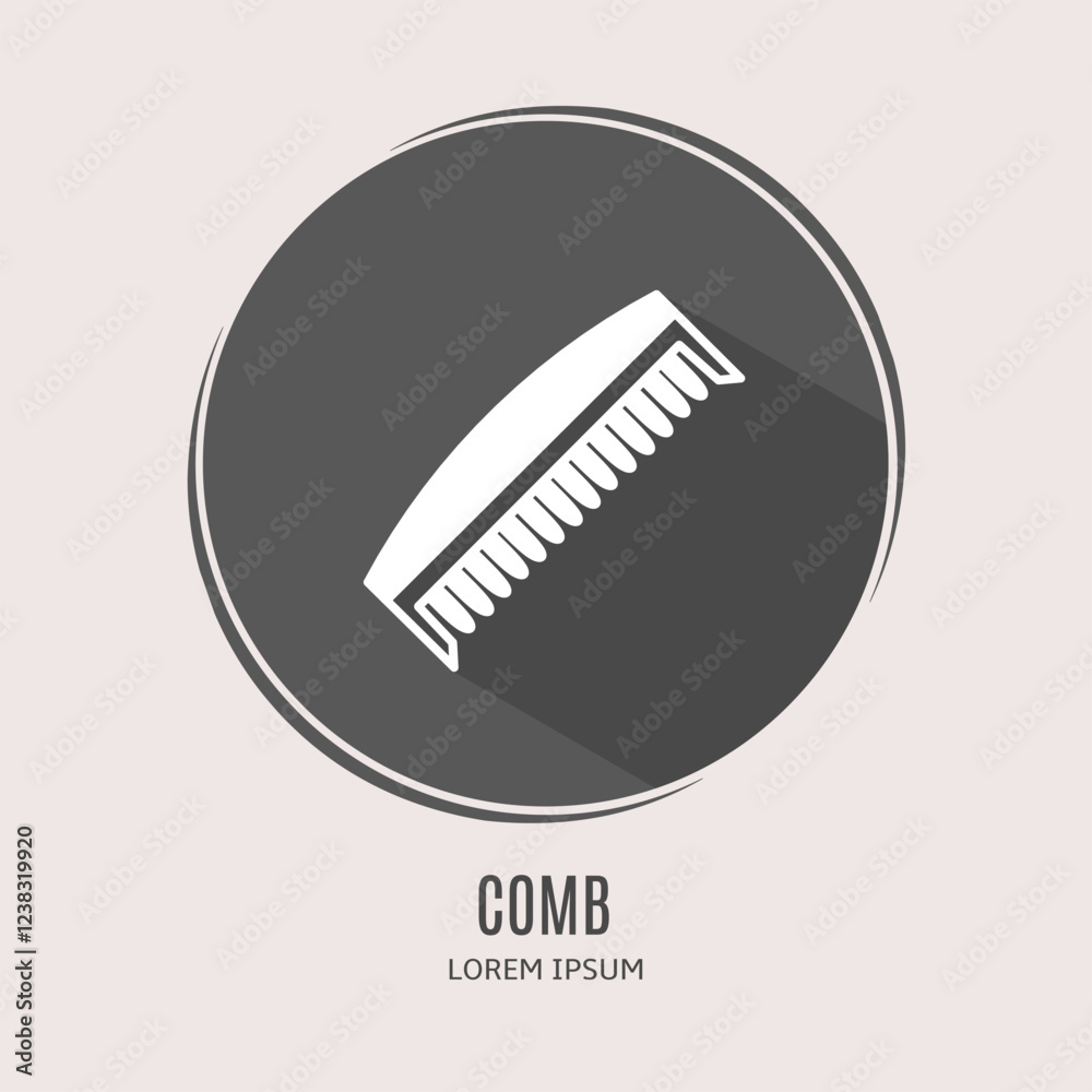 Symbol comb logo. Illustration of comb in flat. Stock vector. Symbol comb logo. Illustration of comb in flat. Stock vector.