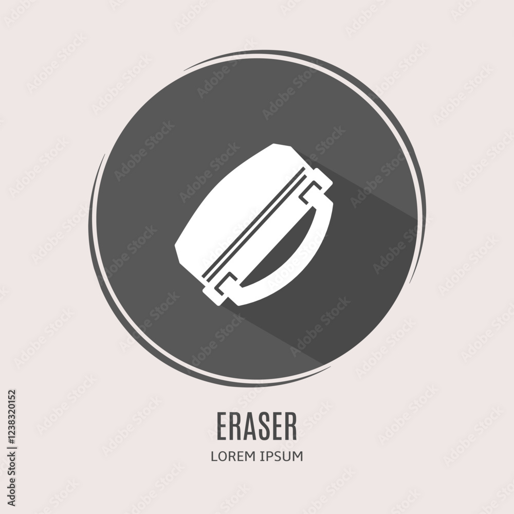 Symbol eraser logo. Illustration of eraser in flat. Stock vector. Symbol eraser logo. Illustration of eraser in flat. Stock vector.