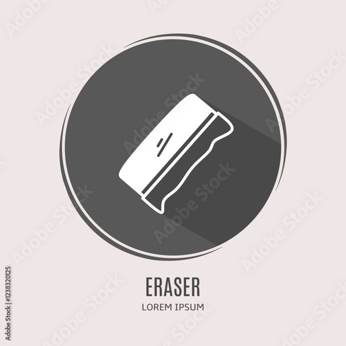 Symbol eraser logo. Illustration of eraser in flat. Stock vector.