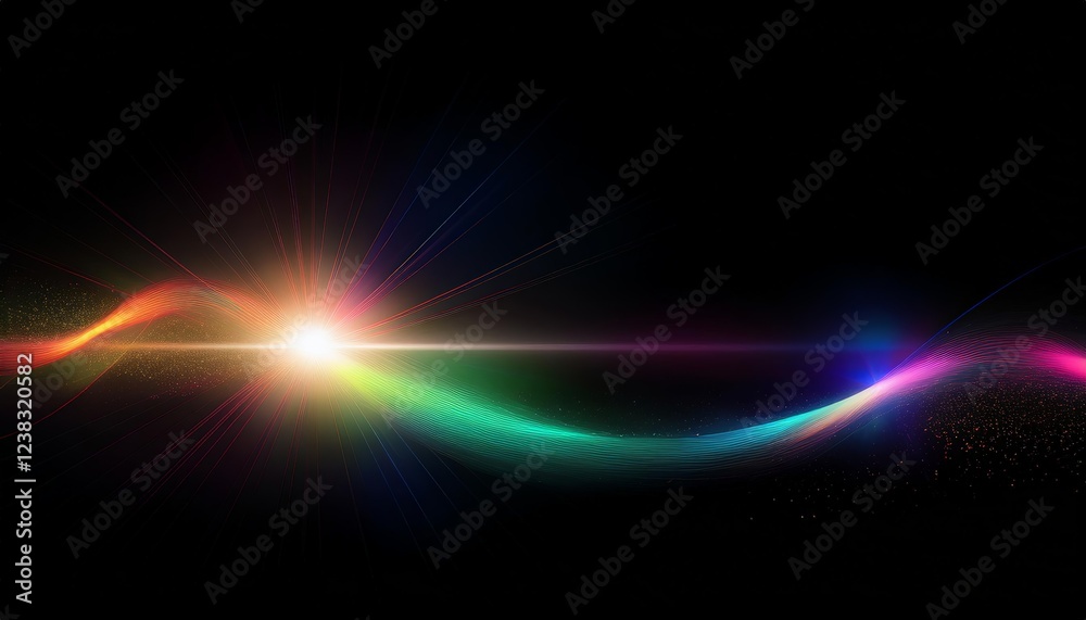 rainbow overlay light on black background, Overlay Texture with flare effect, Special lens flash with sparkle rainbow overlay light on black background, Overlay Texture with flare effect, Special lens flash with sparkle