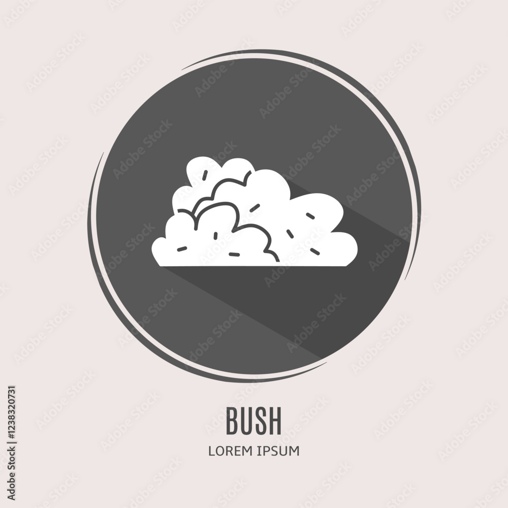 Symbol bush logo. Illustration of bush in flat. Stock vector. Symbol bush logo. Illustration of bush in flat. Stock vector.