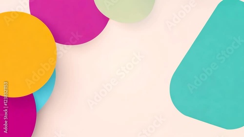 Wallpaper Mural Colorful geometric shapes on a light background Torontodigital.ca
