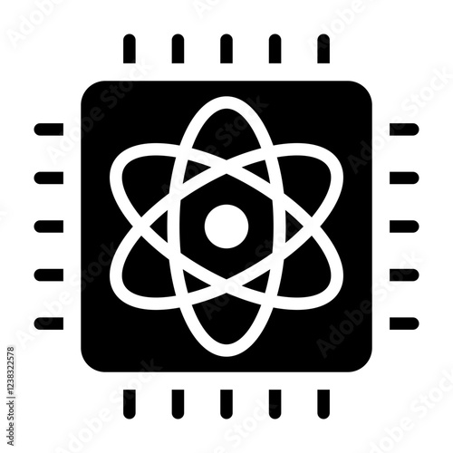 Quantum Computing Glyph Icon Design