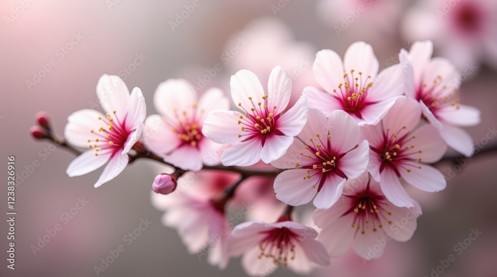 Delicate plum blossoms being blown by the wind Delicate plum blossoms being blown by the wind