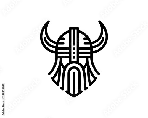 Nordic Viking Helmet Logo 