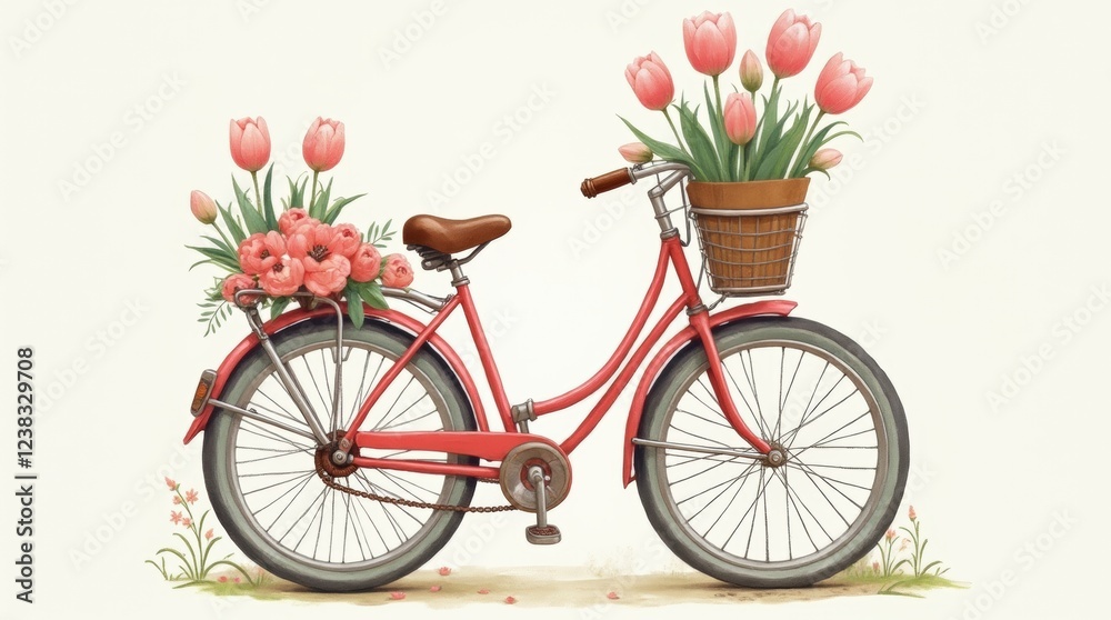 Fototapeta premium Whimsical illustration of a bicycle
