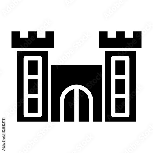 Castle Glyph Icon Design