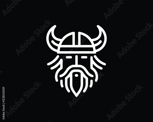 Nordic Viking Helmet Logo 