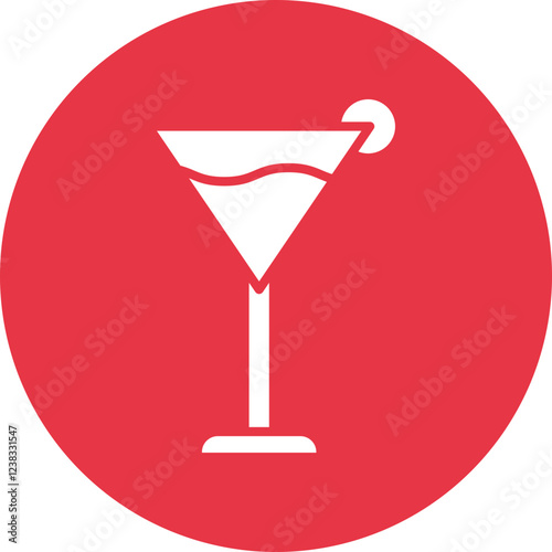 Cocktail Glass glyph circle icon