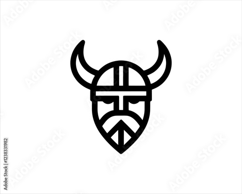 Nordic Viking Helmet Logo 