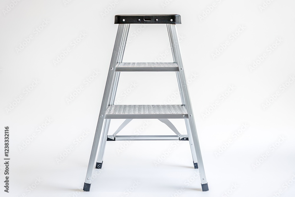 Three-step ladder, studio, white background, home improvement Three-step ladder, studio, white background, home improvement