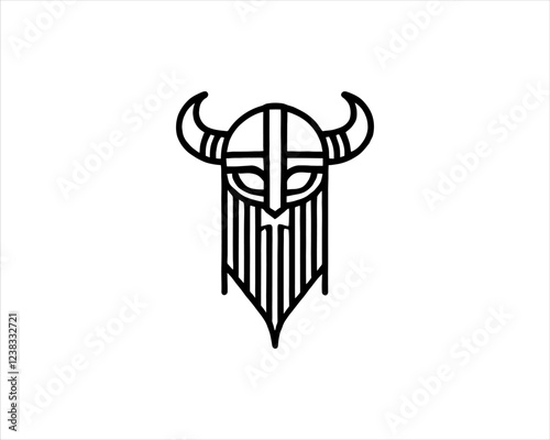 Nordic Viking Helmet Logo 