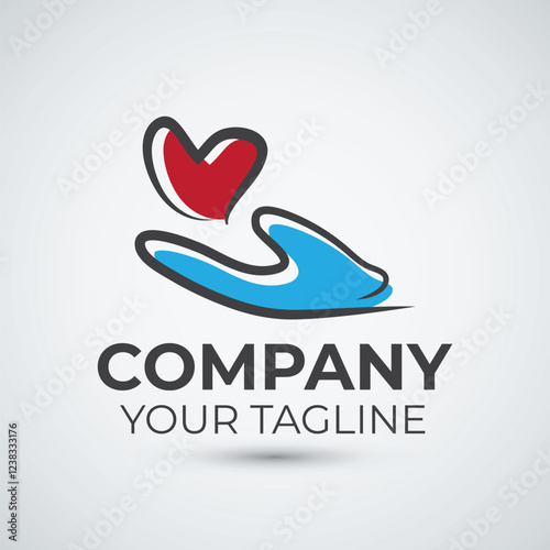 Love charity logo design icon template