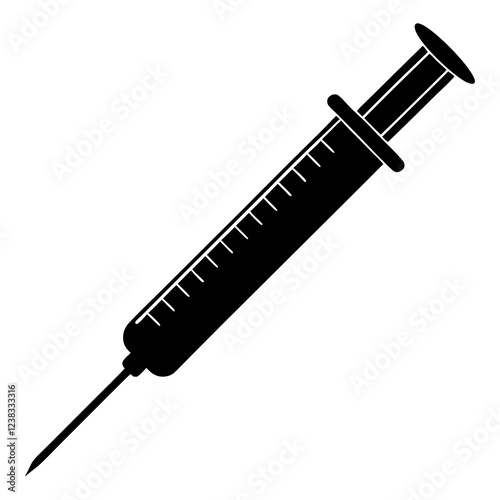 Syringe Silhouette vector with white background