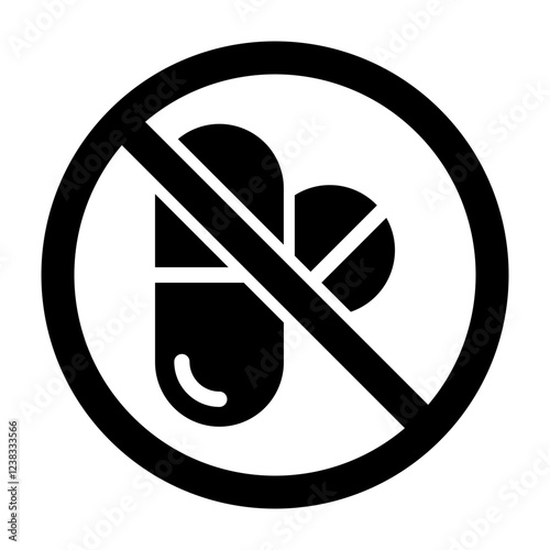 No Medicine Glyph Icon Design