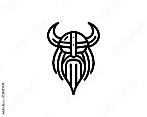 Nordic Viking Helmet Logo 