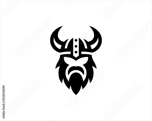 Nordic Viking Helmet Logo 