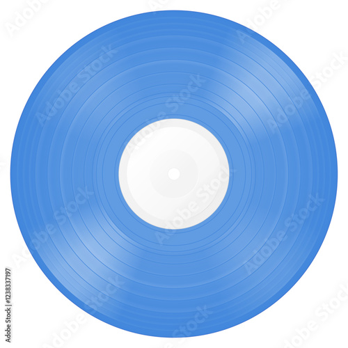 Blue vinyl LP. Vector illustration.