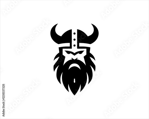 Nordic Viking Helmet Logo 