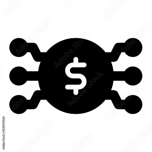 digital coin icon for illustration