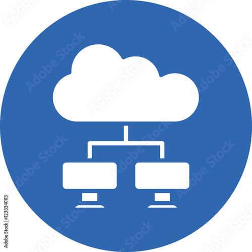 Cloud Debugging glyph circle icon