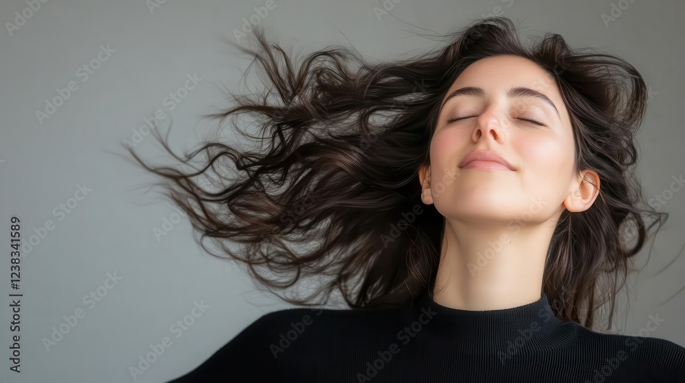 A high-contrast portrait of a dancer mid-motion hair flowing shadows and highlights creating a powerful emotional impact A high-contrast portrait of a dancer mid-motion hair flowing shadows and highlights creating a powerful emotional impact