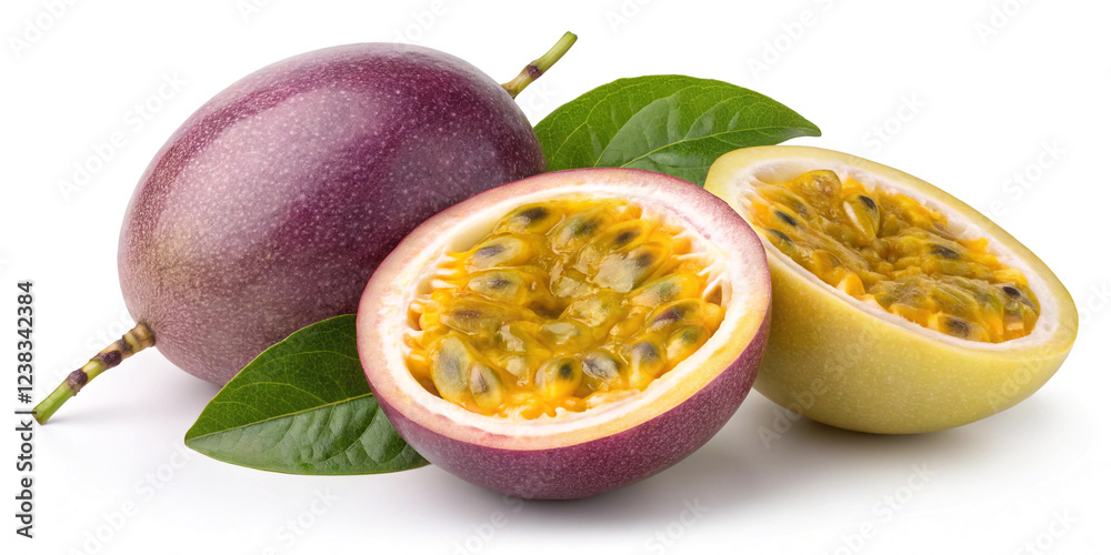 Fresh Passion Fruit Isolated on a Background for Culinary Uses Fresh Passion Fruit Isolated on a Background for Culinary Uses