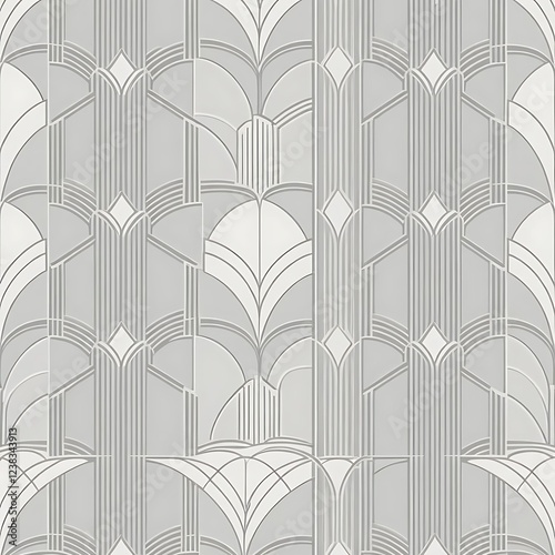 Abstract floral pattern, geometric shapes, sleek composition, balanced arrangement, contemporary art style