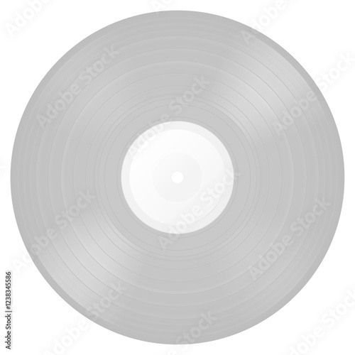 Grey vinyl LP. Vector illustration.