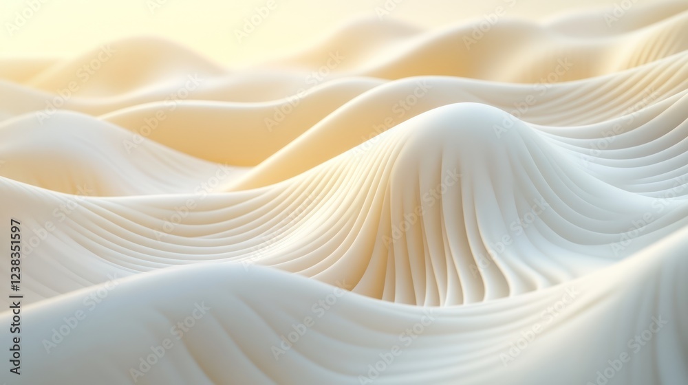 Obraz premium Abstract cream waves texture, sunlight background, design element