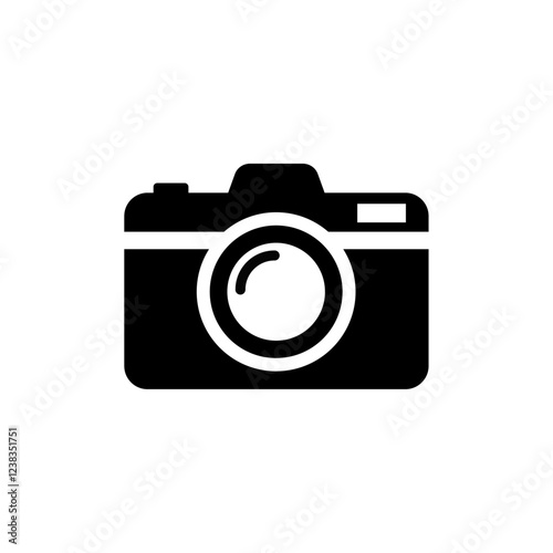 Camera icon template. Photo camera in flat style vector