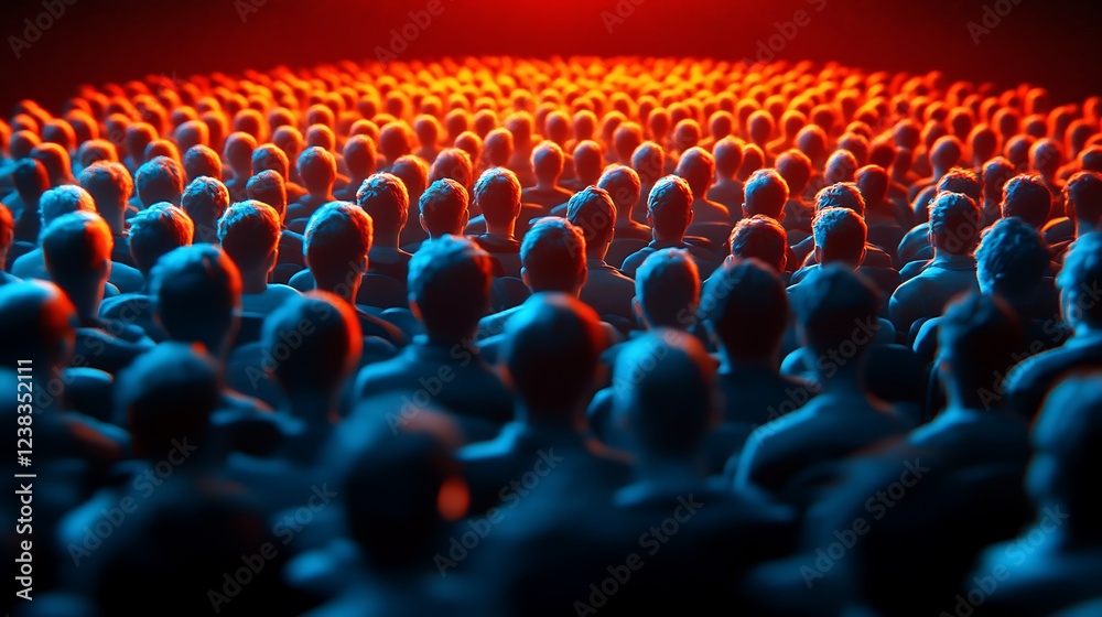 Obraz premium A large crowd of people seated in rows