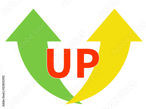 矢印　up　上昇　カラフル　素材