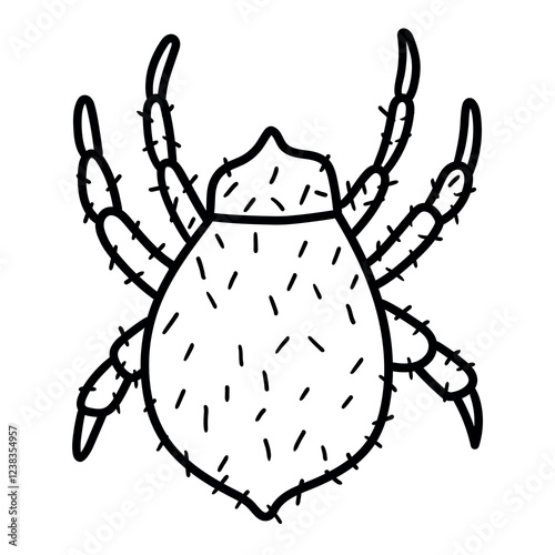 Hand drawn doodle mite on white background.