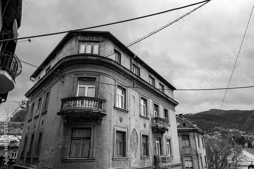 Typical Bosnian architecture on the streets of Sarajevo, Bosnia and Herzegovina photo