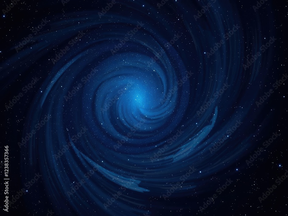 Obraz premium Swirling vortex of stars and gas in a dynamic starry night sky, interstellar medium, stellar nursery