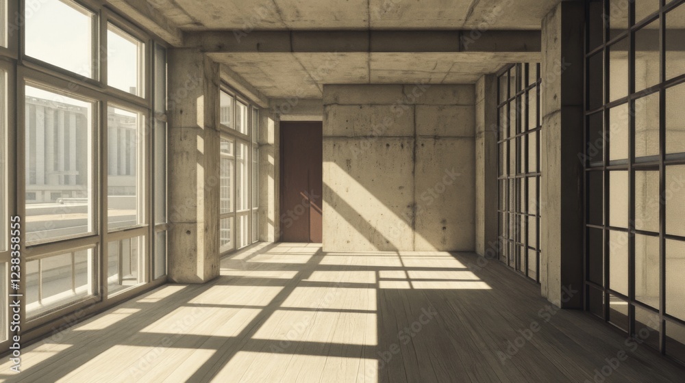 Sunlit empty loft apartment, city view Sunlit empty loft apartment, city view