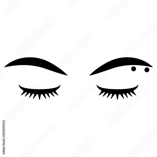 사람 감은 눈 모양 아이콘